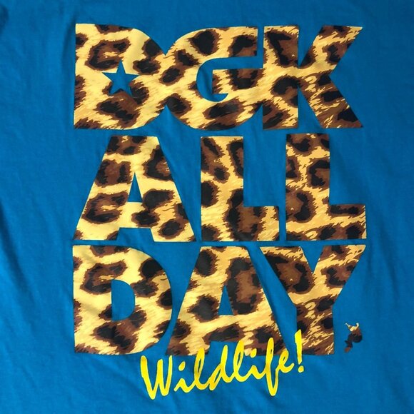 DGK (Size L) "All Day Wildlife" Cheetah Print Blue T-Shirt - Picture 2 of 4